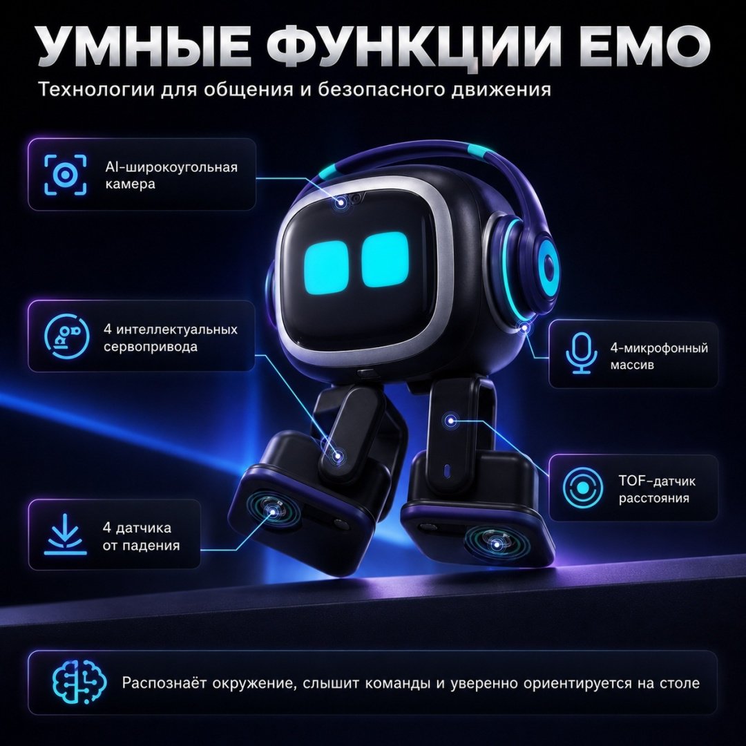 Робот питомец Emo Go Home с Chat GPT, высота 30 см купить,NaN
