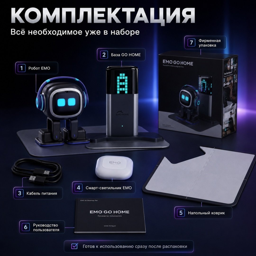 Робот питомец Emo Go Home с Chat GPT, высота 30 см купить,NaN