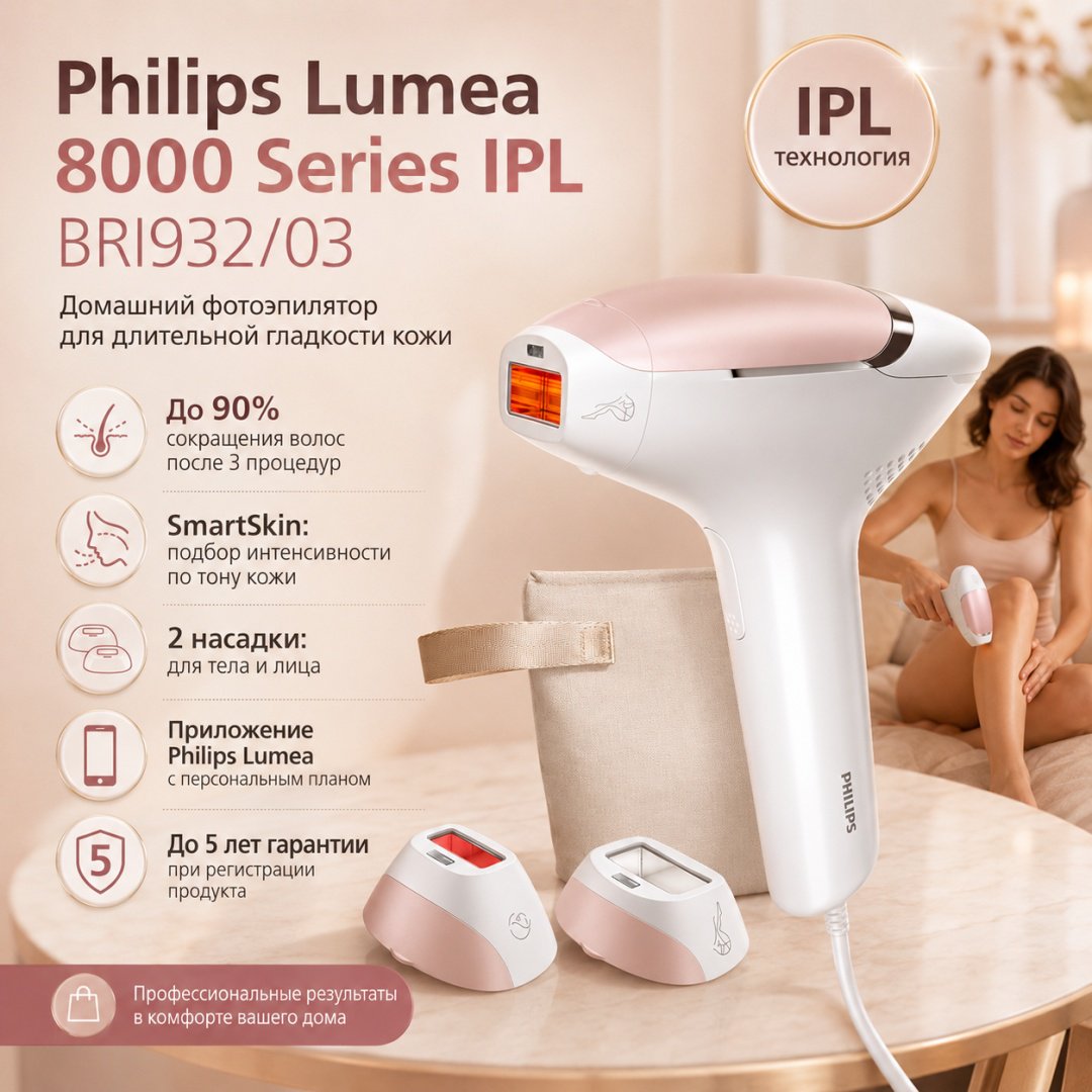 Philips фотоэпилятор Lumea 8000 Series IPL BRI932/03 купить,NaN