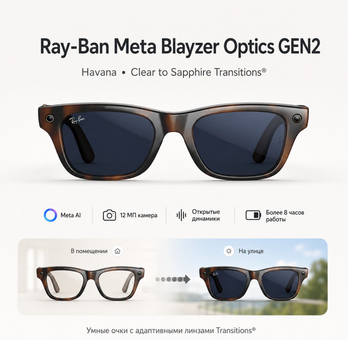 Смарт-очки Meta Blayzer Optics GEN2 коричневый купить,NaN