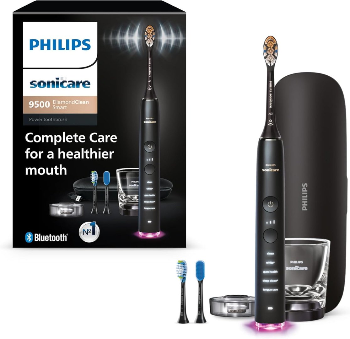 Philips звуковая щетка Sonicare DiamondClean Smart 9500 HX9923/11 щетина средняя черный купить,NaN