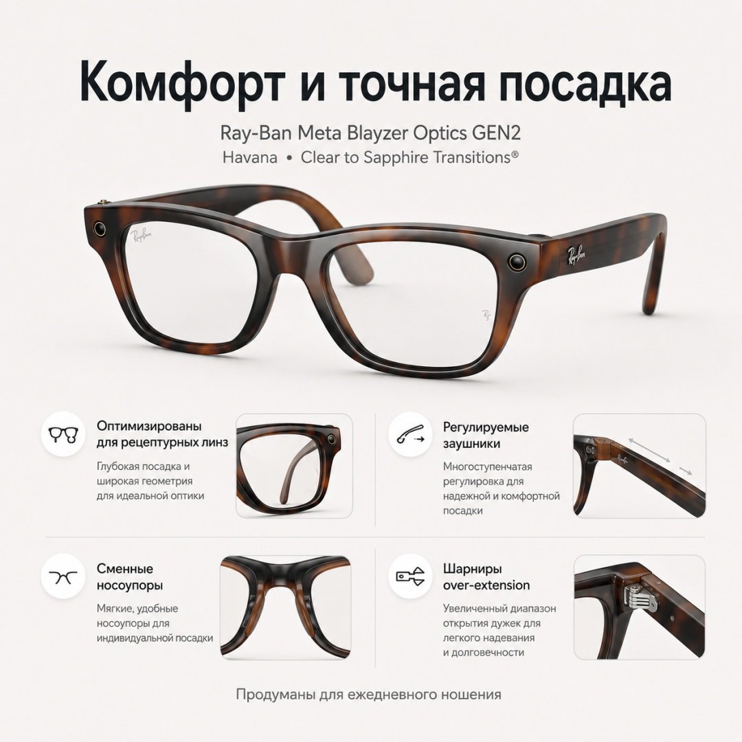 Смарт-очки Meta Blayzer Optics GEN2 коричневый купить,NaN