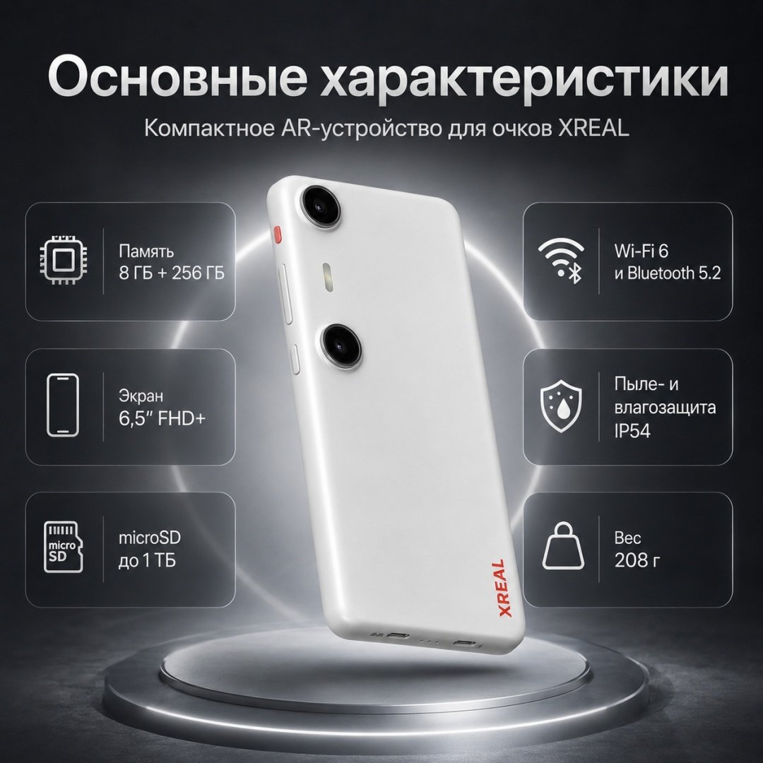 AR-устройство XREAL Beam Pro 8GB+256GB серый купить,NaN