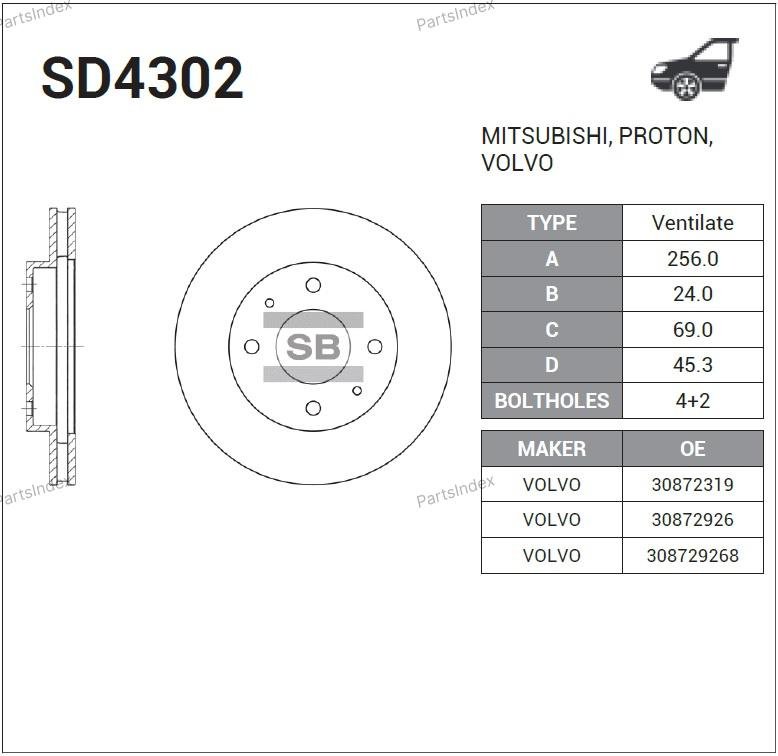 SANGSIN Диск Тормозной SD4302 купить,NaN