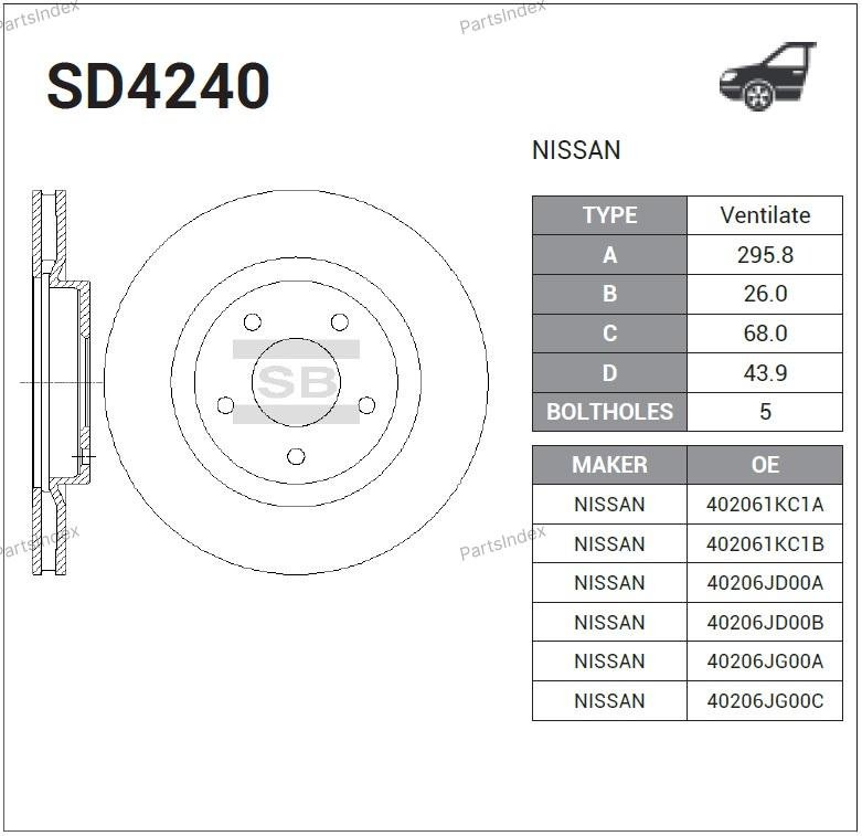 SANGSIN Диск Тормозной SD4240 купить,NaN