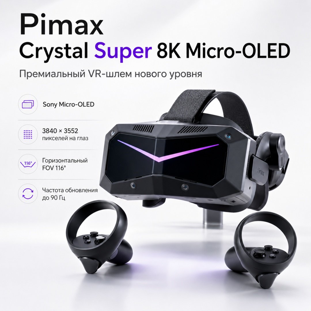 Очки виртуальной реальности Pimax Crystal Super 8K Micro-OLED купить,NaN