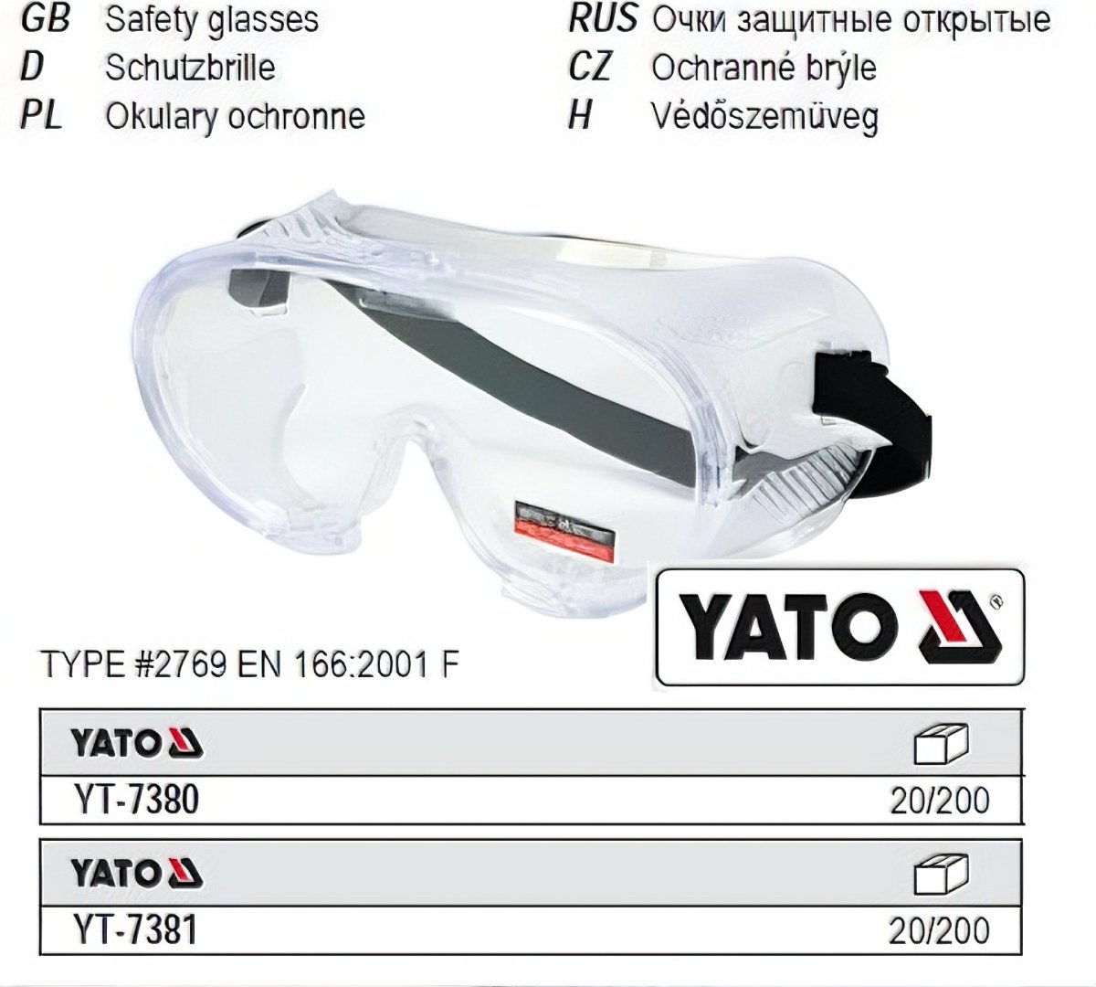 YATO очки YT-7380 прозрачный купить,NaN