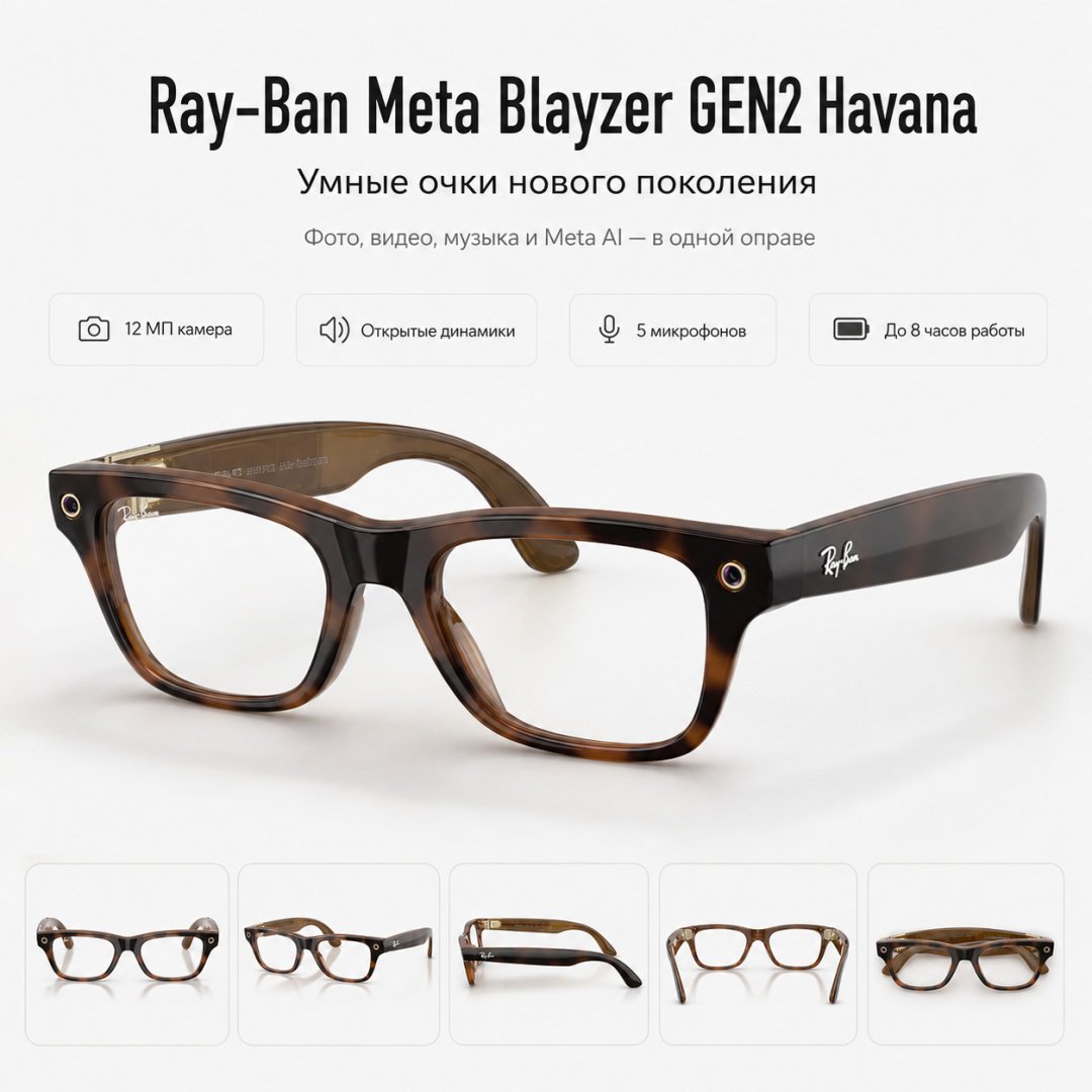 Смарт-очки Ray-Ban Meta Blayzer GEN2 коричневый купить,NaN