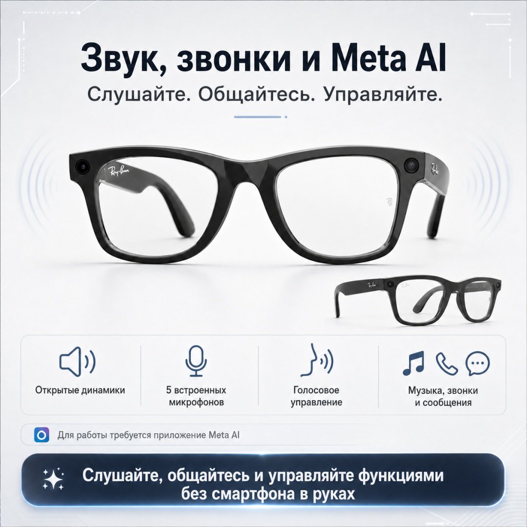 Смарт-очки Ray-Ban Wayfarer (Gen 2) черный купить,NaN