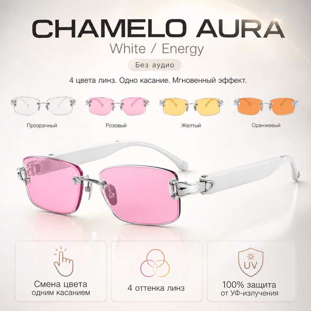 Смарт-очки Chamelo Aura белый купить,NaN
