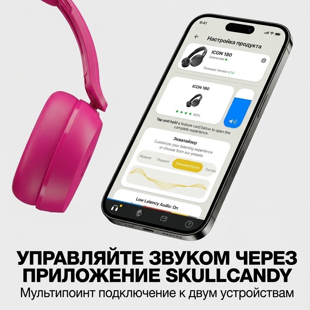 Наушники Skullcandy Icon 180 розовый
