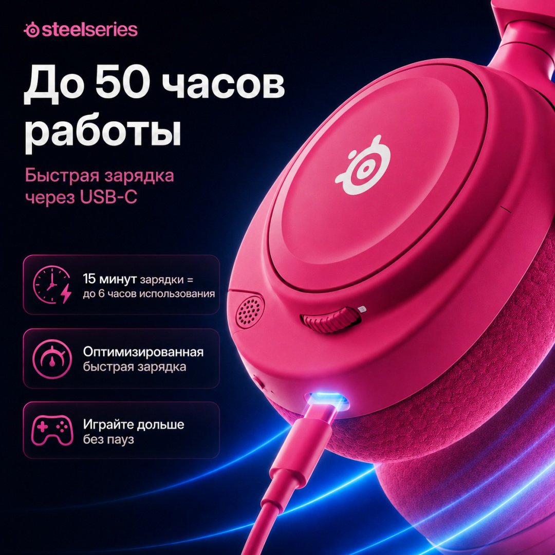 Наушники SteelSeries Arctis Nova 7P Wireless Gen 2 розовый