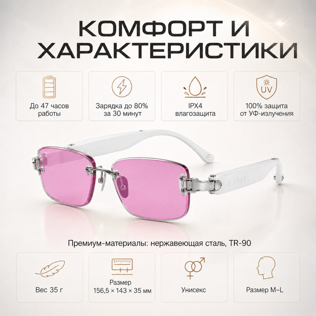 Смарт-очки Chamelo Aura белый купить,NaN