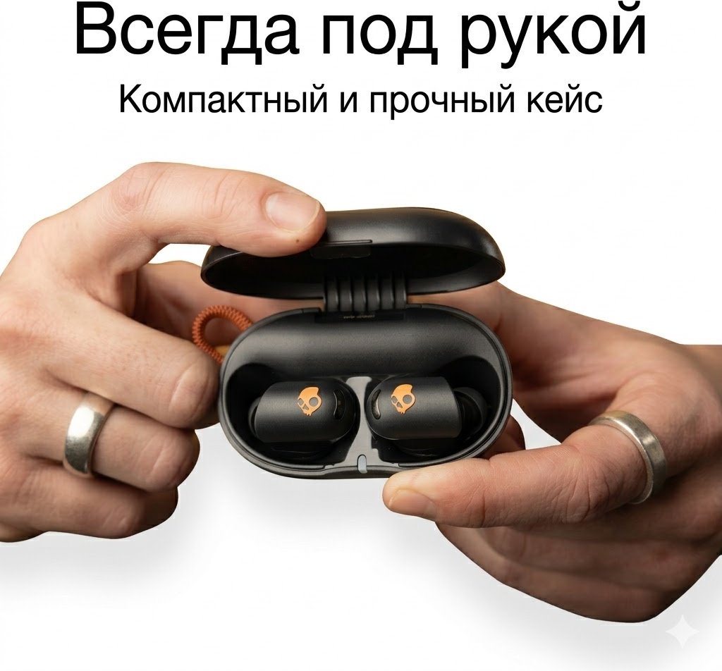 Наушники Skullcandy SESH ANC Active черно-оранжевый купить,108100