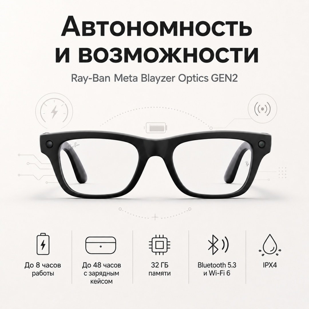 Смарт-очки Meta Blayzer Optics GEN2 черный купить,NaN