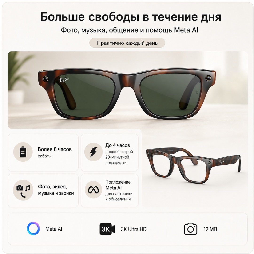 Смарт-очки Meta Blayzer Optics GEN2 коричневый купить,NaN