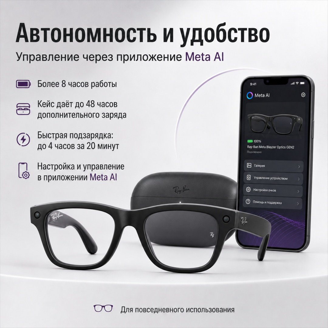 Смарт-очки Meta Blayzer Optics GEN2 черный купить,NaN