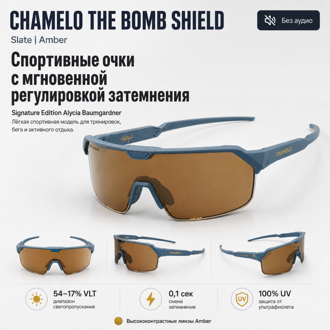 Смарт-очки Chamelo Shield синий купить,NaN