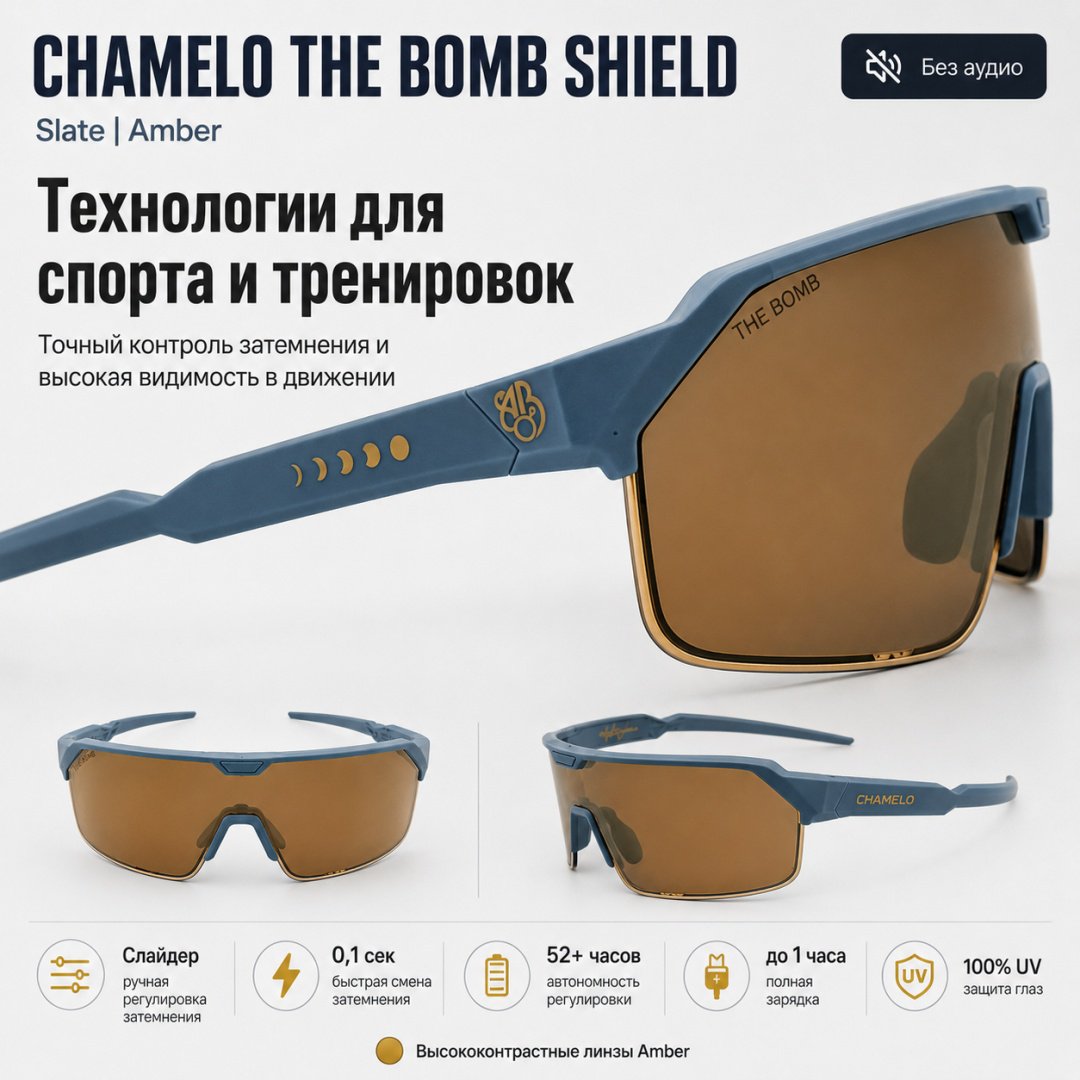 Смарт-очки Chamelo Shield синий купить,NaN