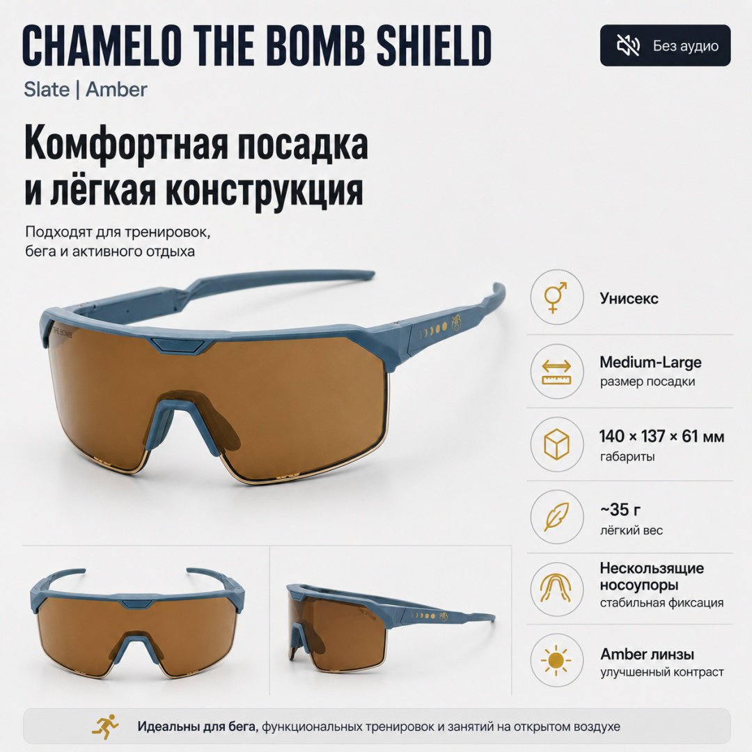 Смарт-очки Chamelo Shield синий купить,NaN
