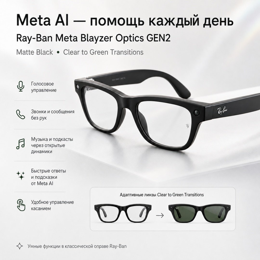 Смарт-очки Meta Blayzer Optics GEN2 черный купить,NaN