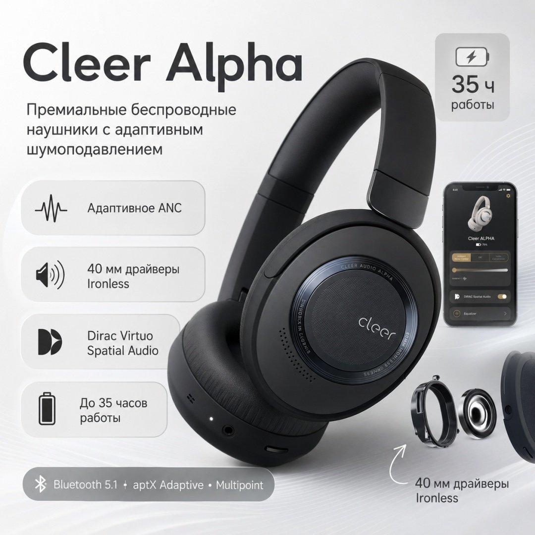 Наушники Cleer Alpha черный купить,145523