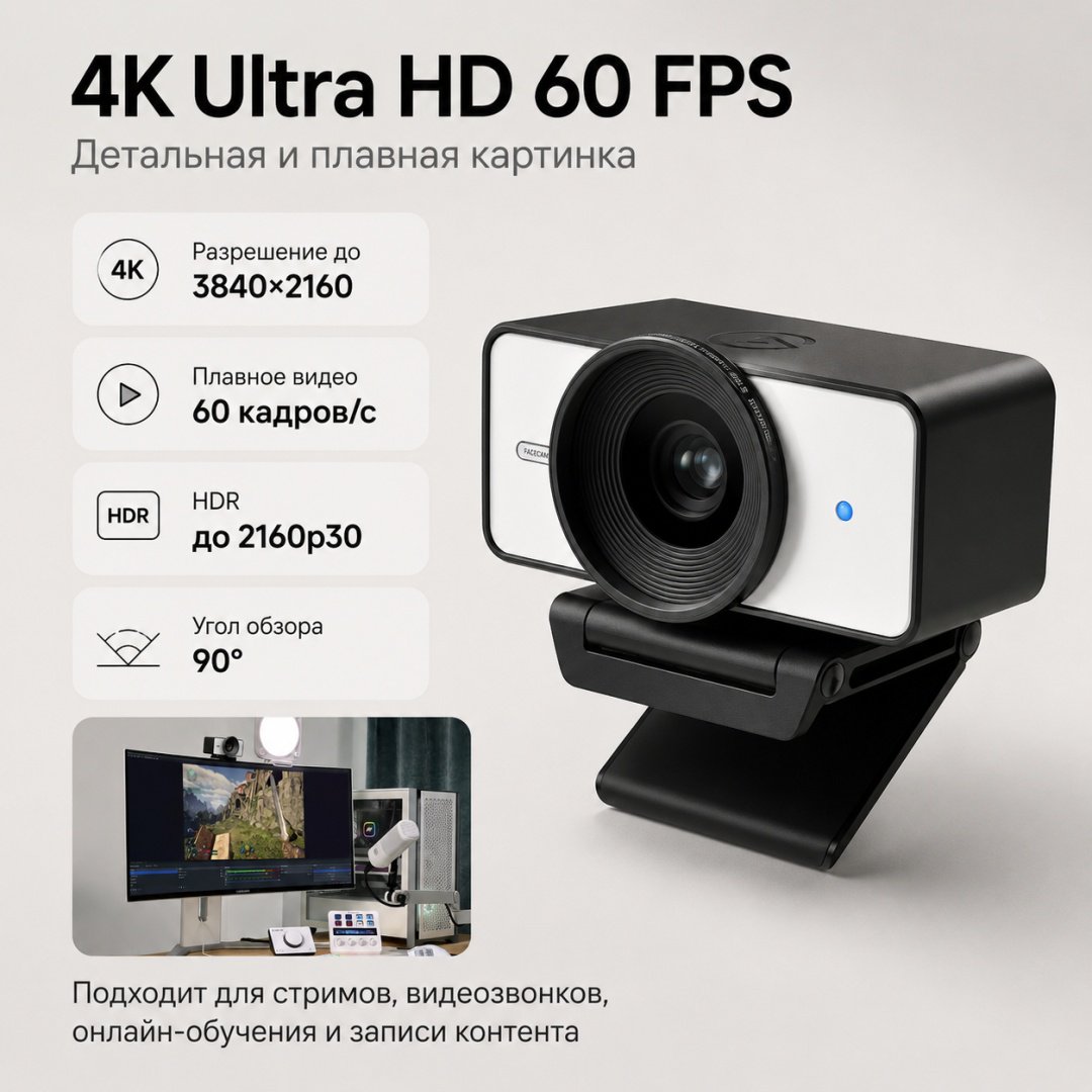 Веб-камера Elgato Facecam 4K White купить,154922