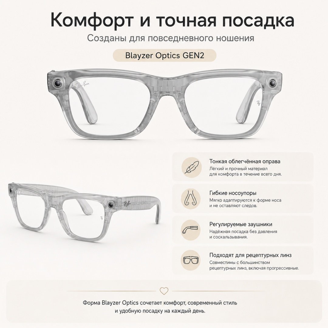 Смарт-очки Meta Blayzer Optics GEN2 прозрачный купить,NaN