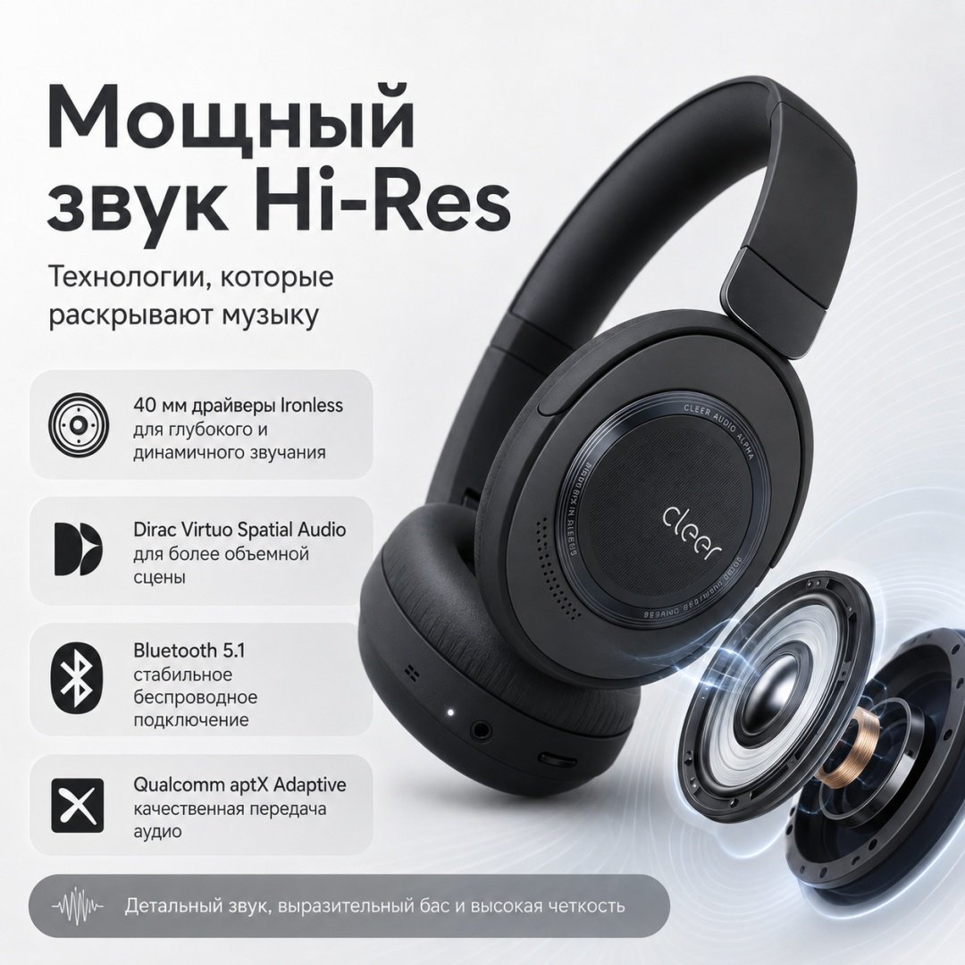 Наушники Cleer Alpha черный купить,145523