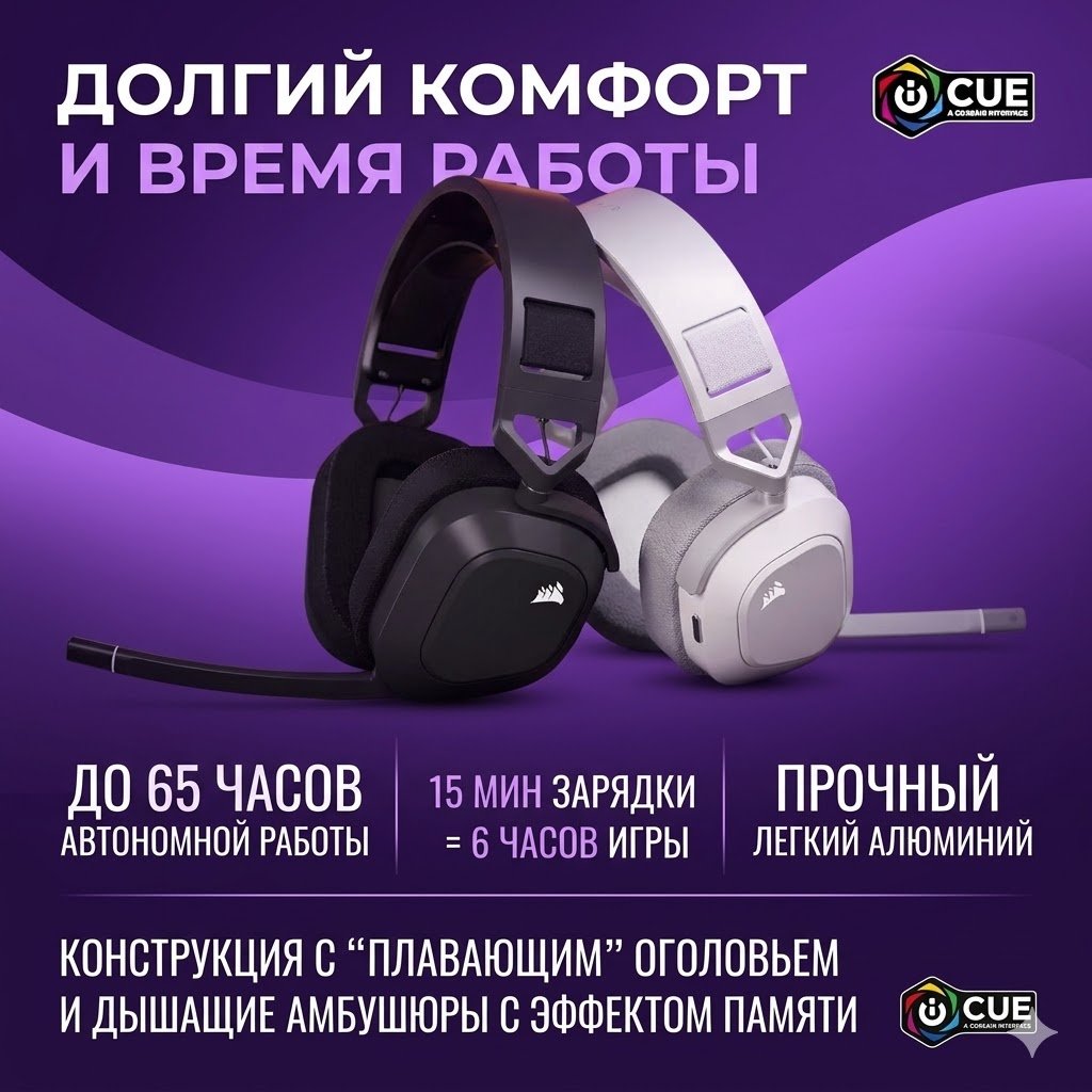 Наушники Corsair HS80 MAX темно-серый купить,105643