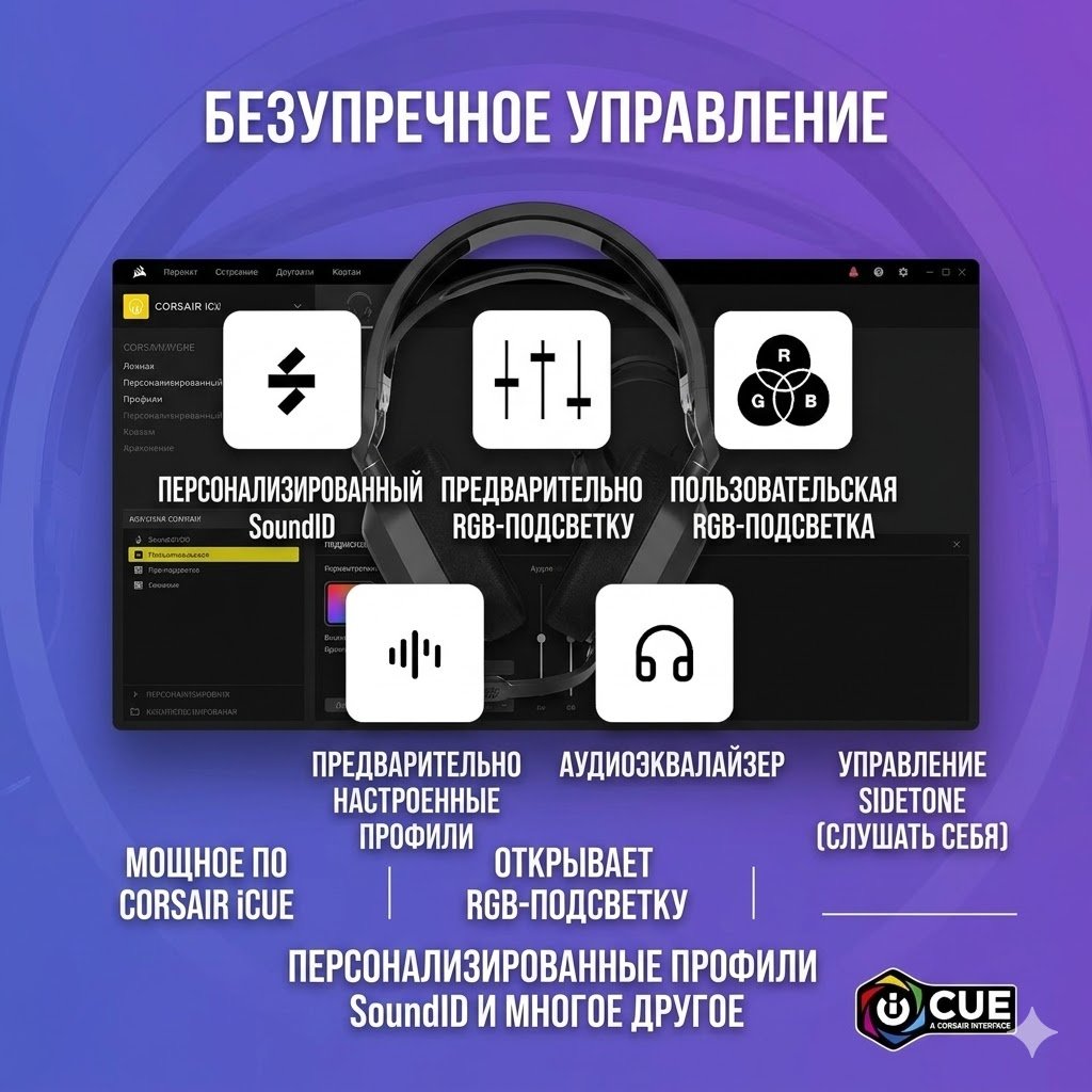 Наушники Corsair HS80 MAX темно-серый купить,105643