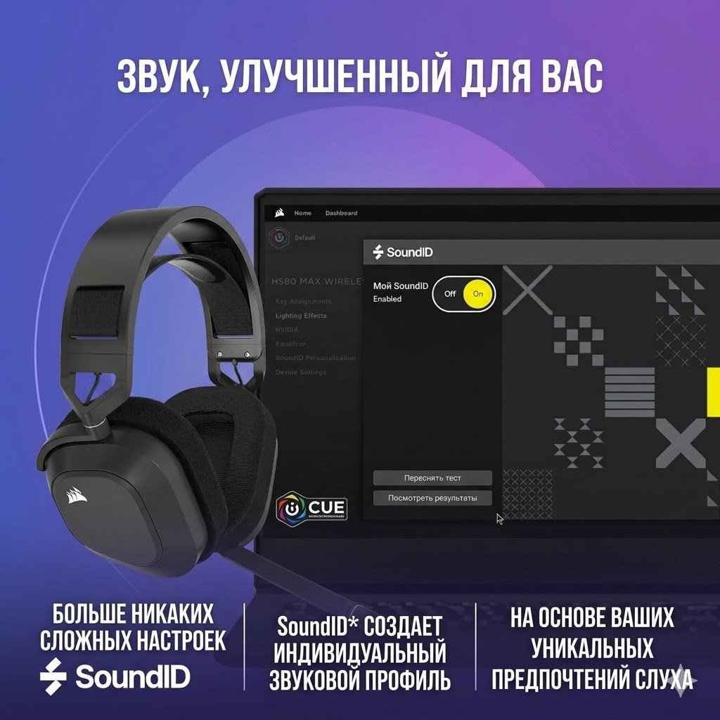 Наушники Corsair HS80 MAX темно-серый купить,105643