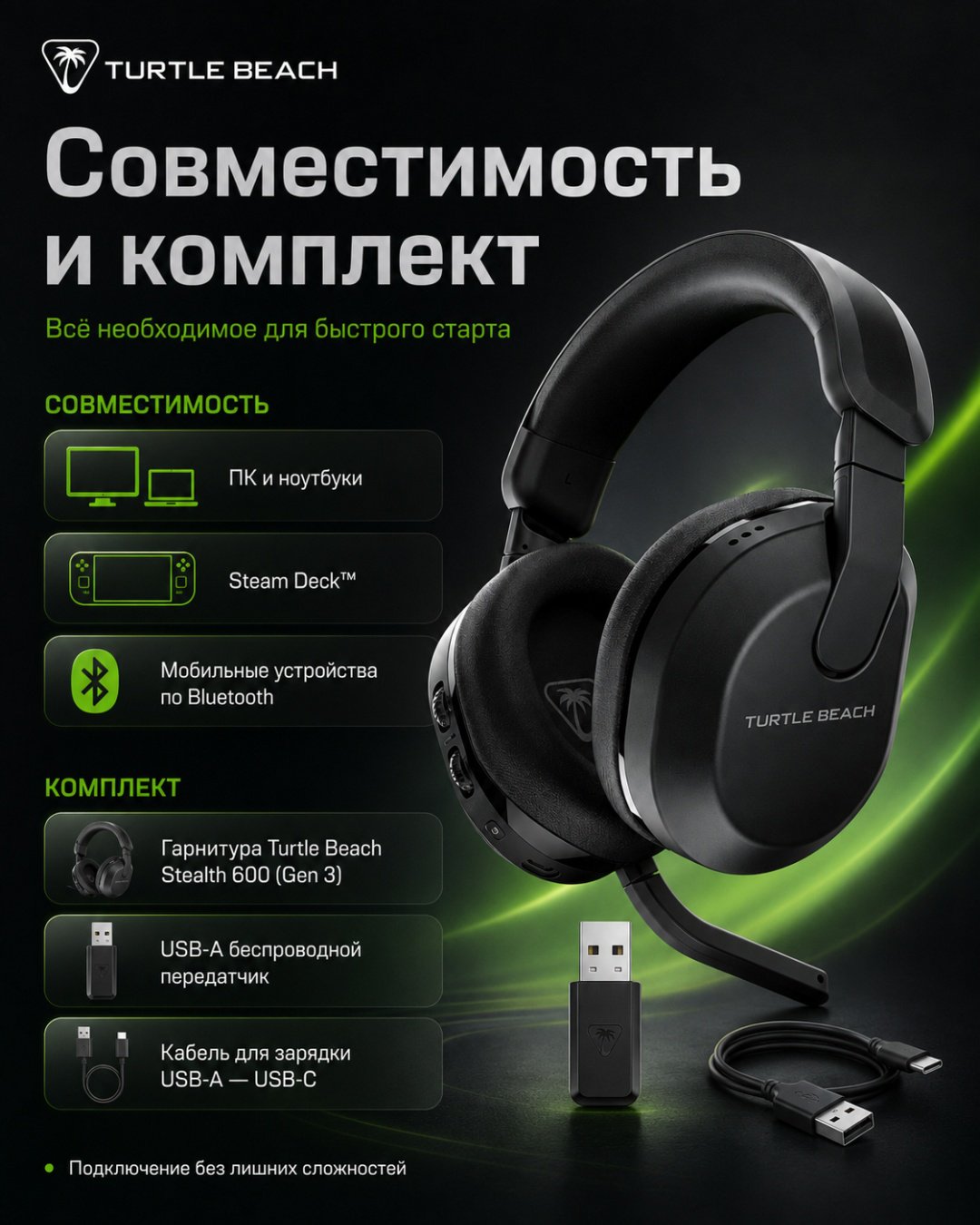 Наушники Turtle Beach Stealth 600 Headset (Gen 3) PC черный купить,NaN