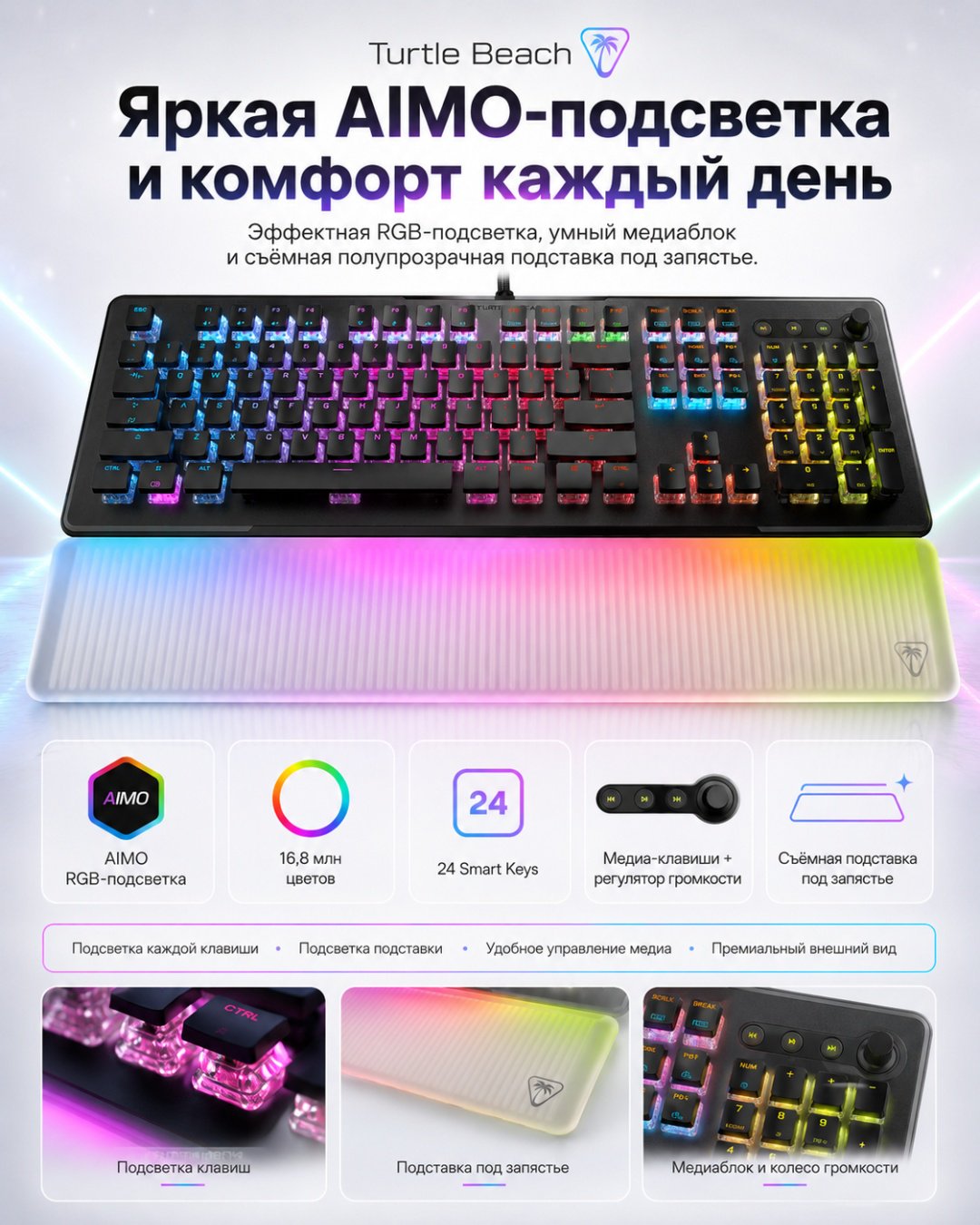 Клавиатура Turtle Beach Vulcan II Max Linear черный купить,NaN