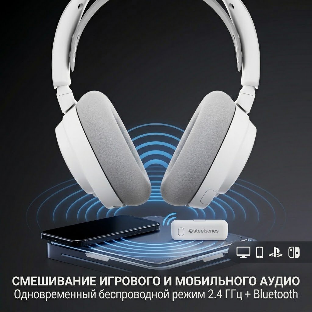 Наушники SteelSeries Arctis Nova 7 Wireless Gen 2 белый