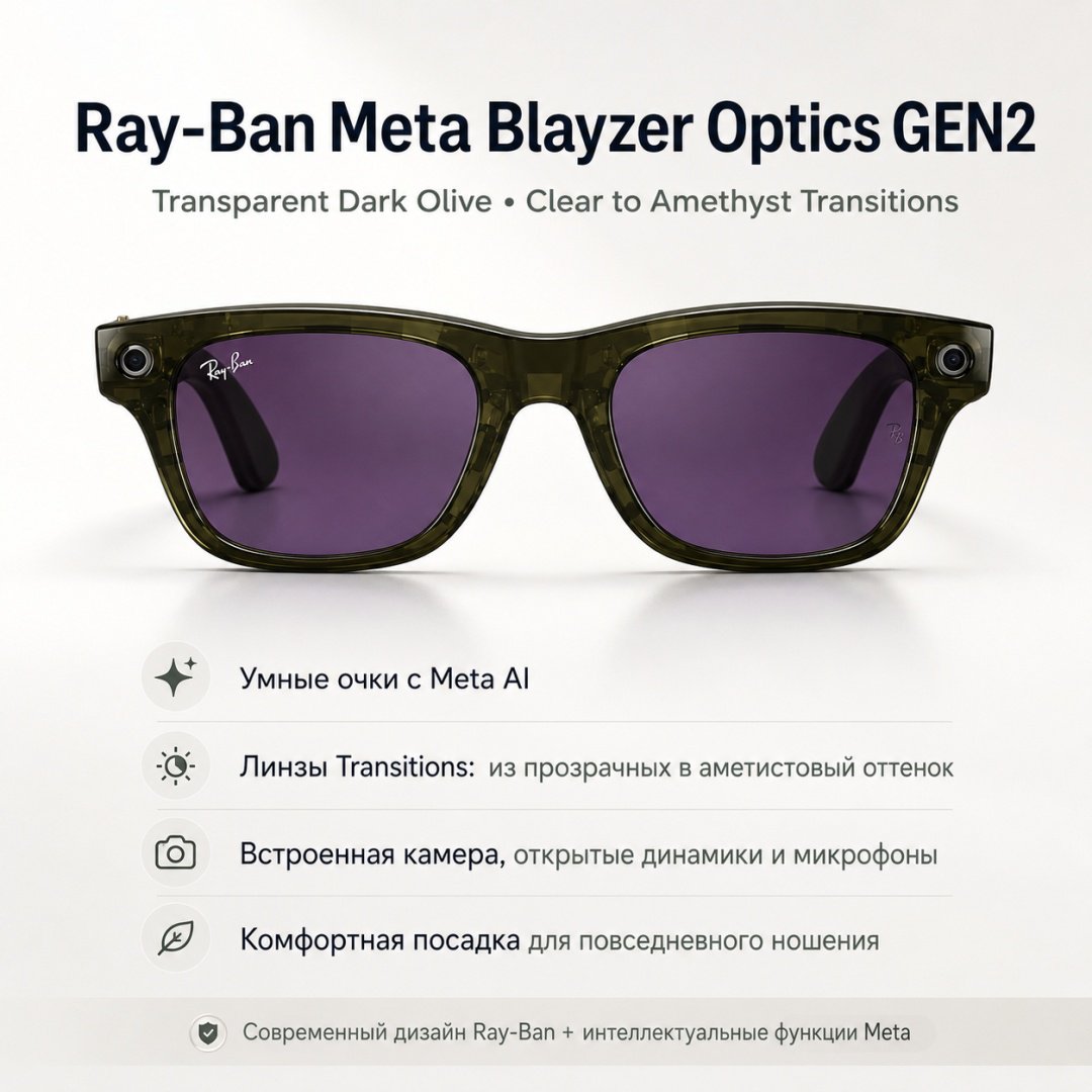 Смарт-очки Meta Blayzer Optics GEN2 зеленый купить,NaN