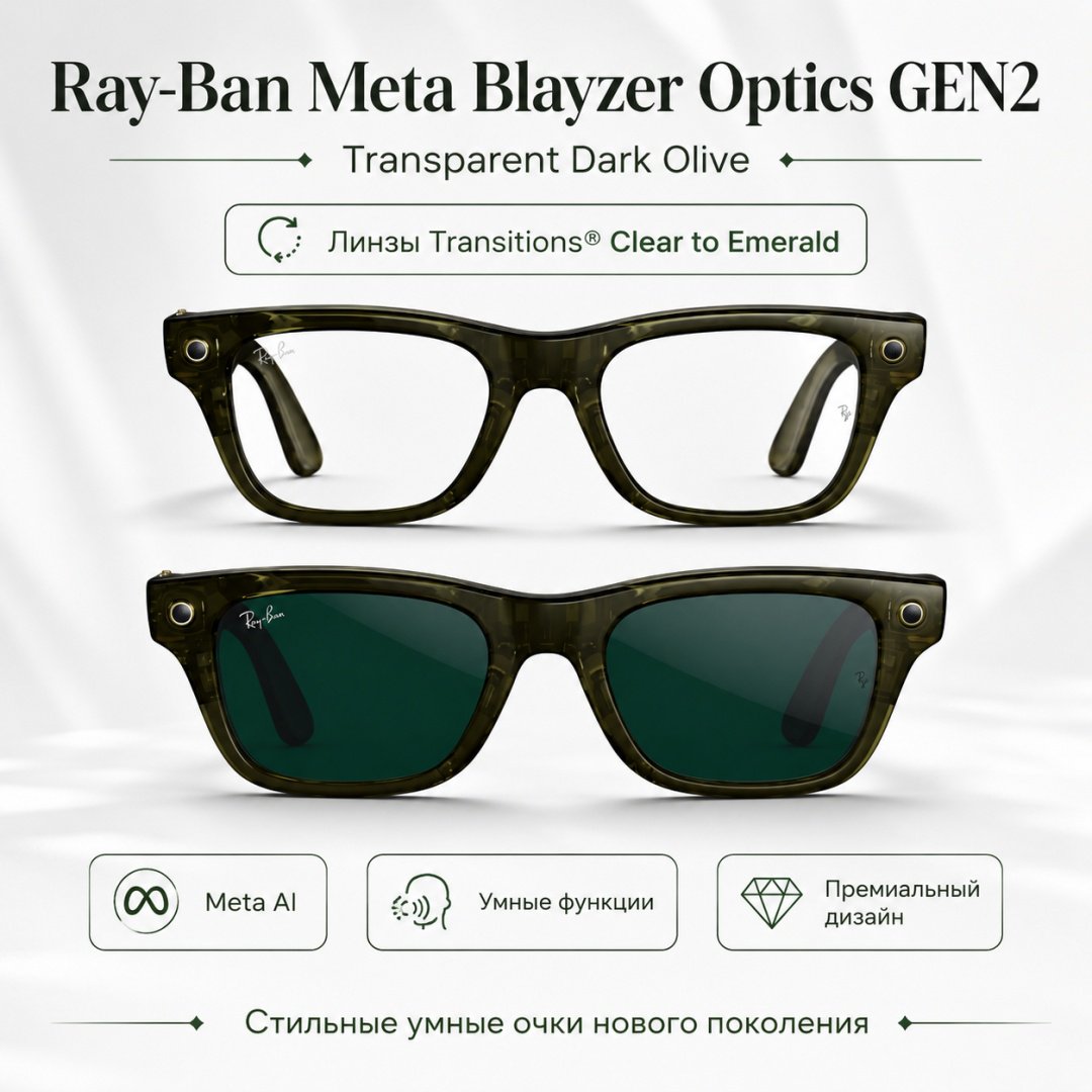 Смарт-очки Meta Blayzer Optics GEN2 зеленый купить,NaN