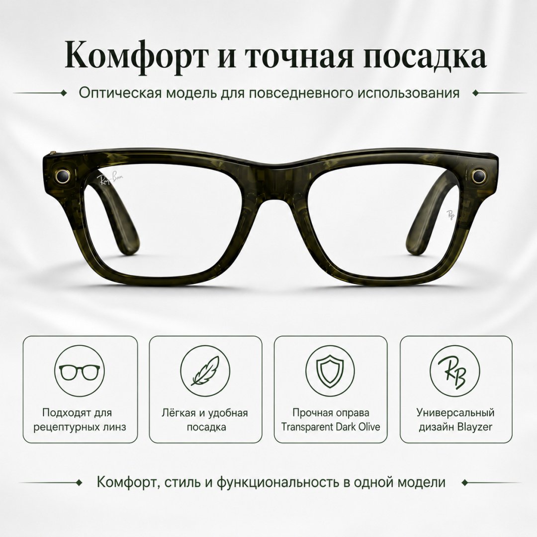 Смарт-очки Meta Blayzer Optics GEN2 зеленый купить,NaN