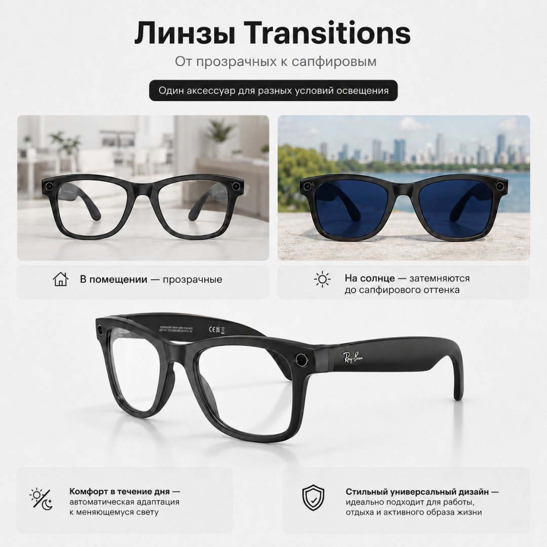 Смарт-очки Meta Blayzer Optics GEN2 Transparent черный купить,NaN