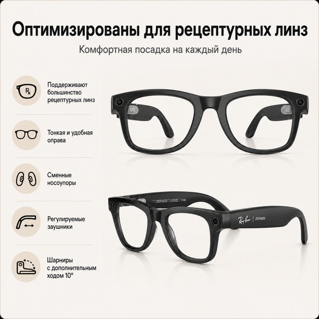 Смарт-очки Meta Blayzer Optics GEN2 Transparent черный купить,NaN