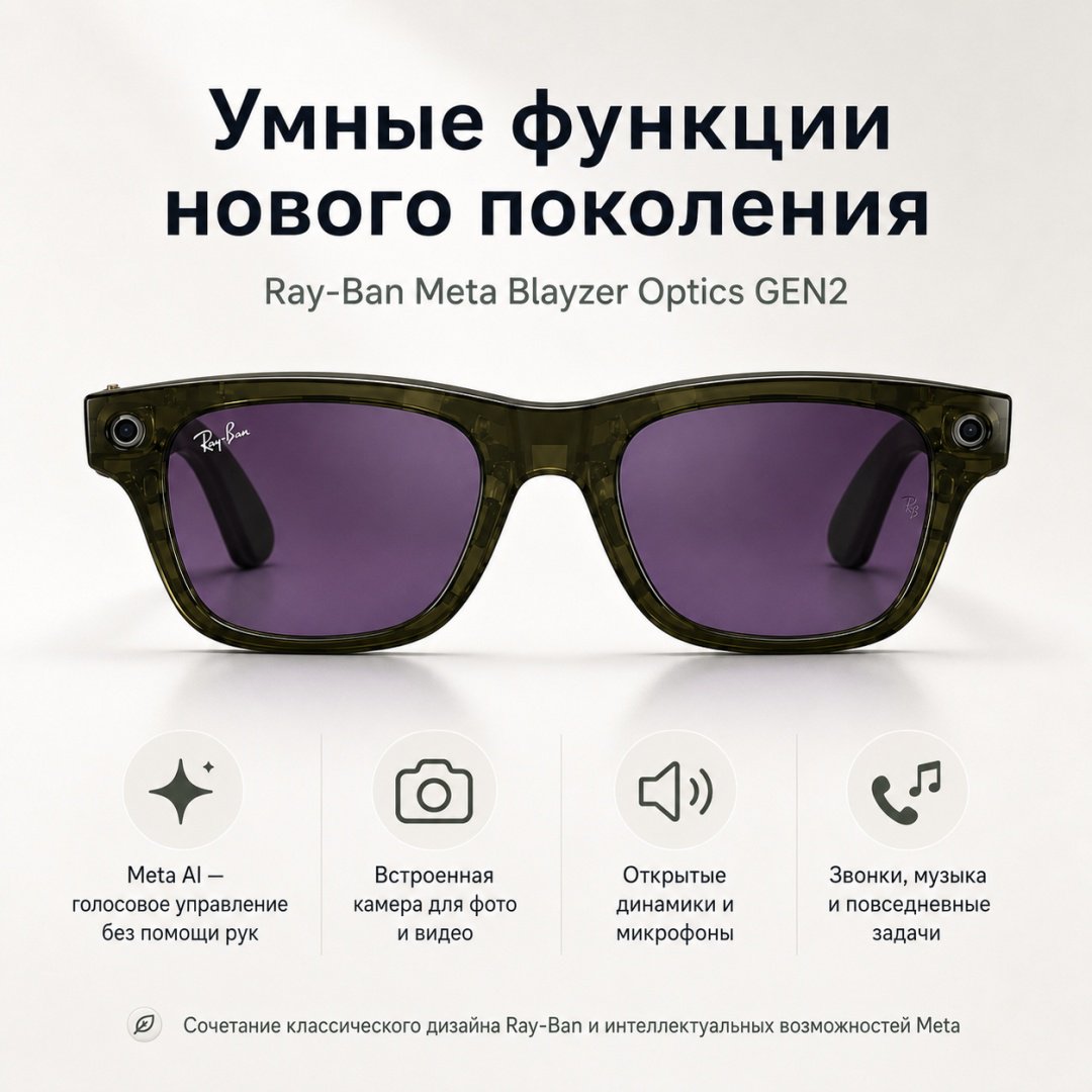 Смарт-очки Meta Blayzer Optics GEN2 зеленый купить,NaN