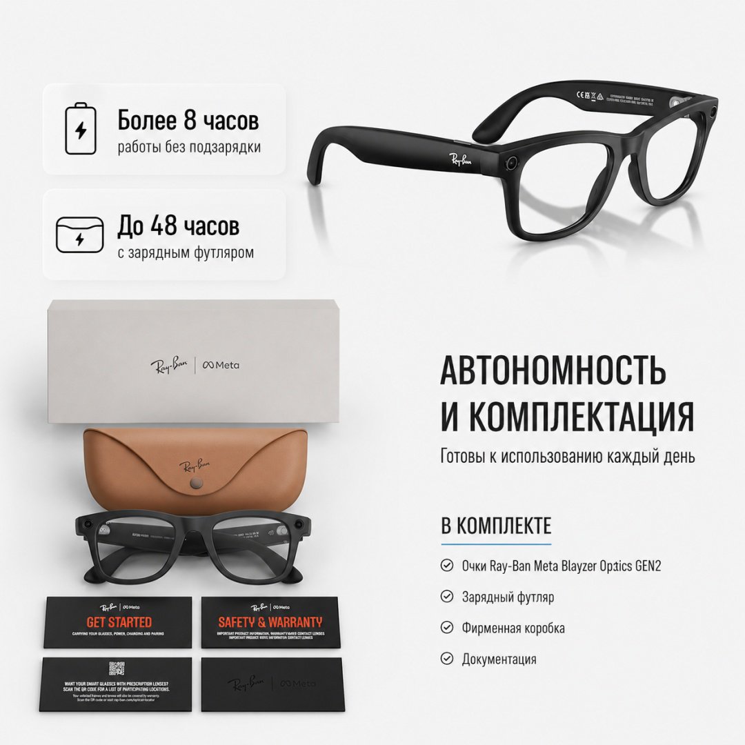 Смарт-очки Meta Blayzer Optics GEN2 Transparent черный купить,NaN