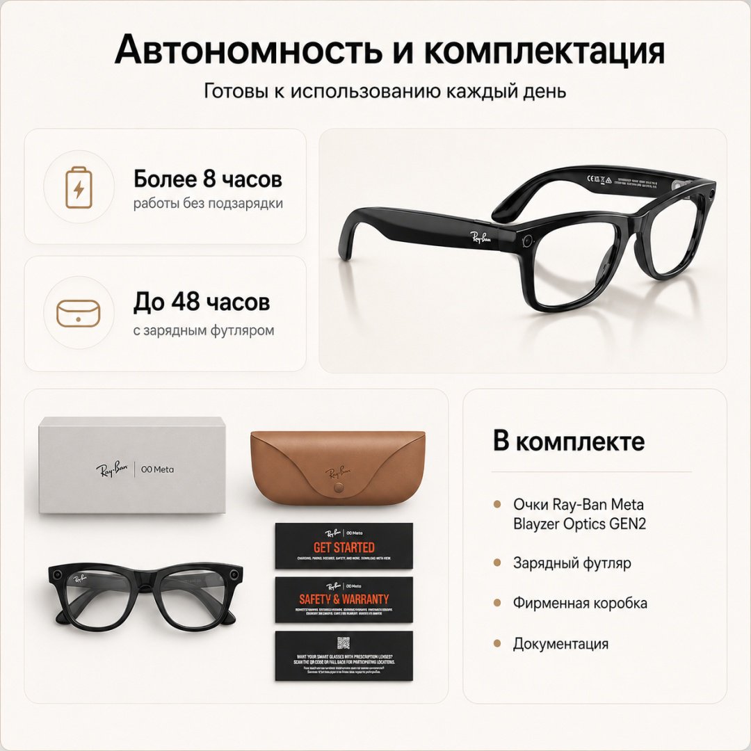 Смарт-очки Meta Blayzer Optics GEN2 Transparent черный купить,NaN