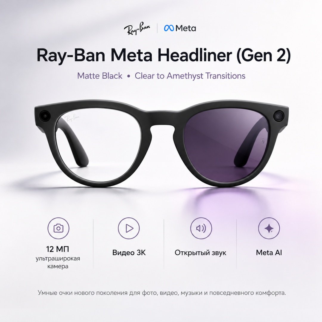 Смарт-очки Meta Headliner (Gen 2) черный купить,NaN