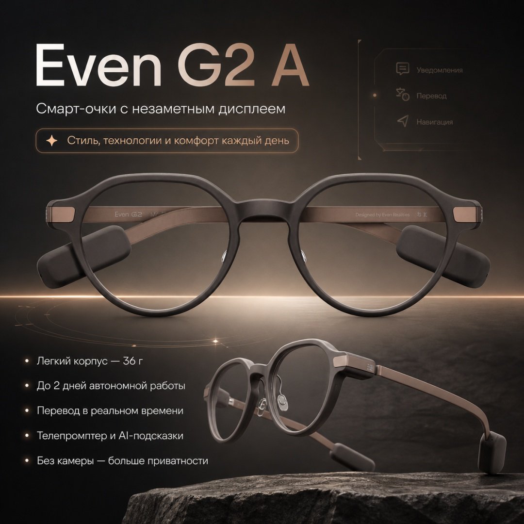 Смарт-очки Even Realities G2 A коричневый купить,NaN