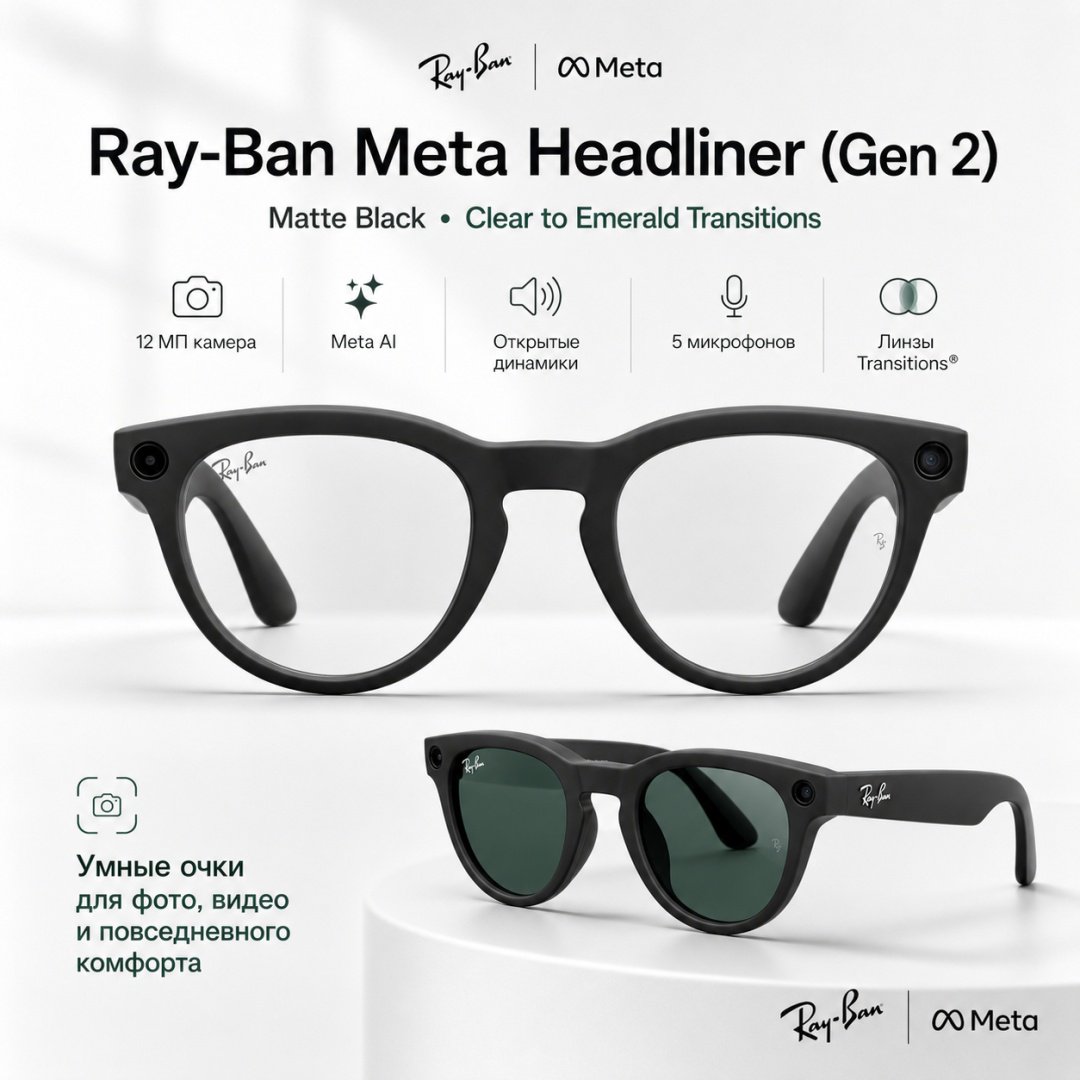 Смарт-очки Meta Headliner (Gen 2) черный купить,NaN