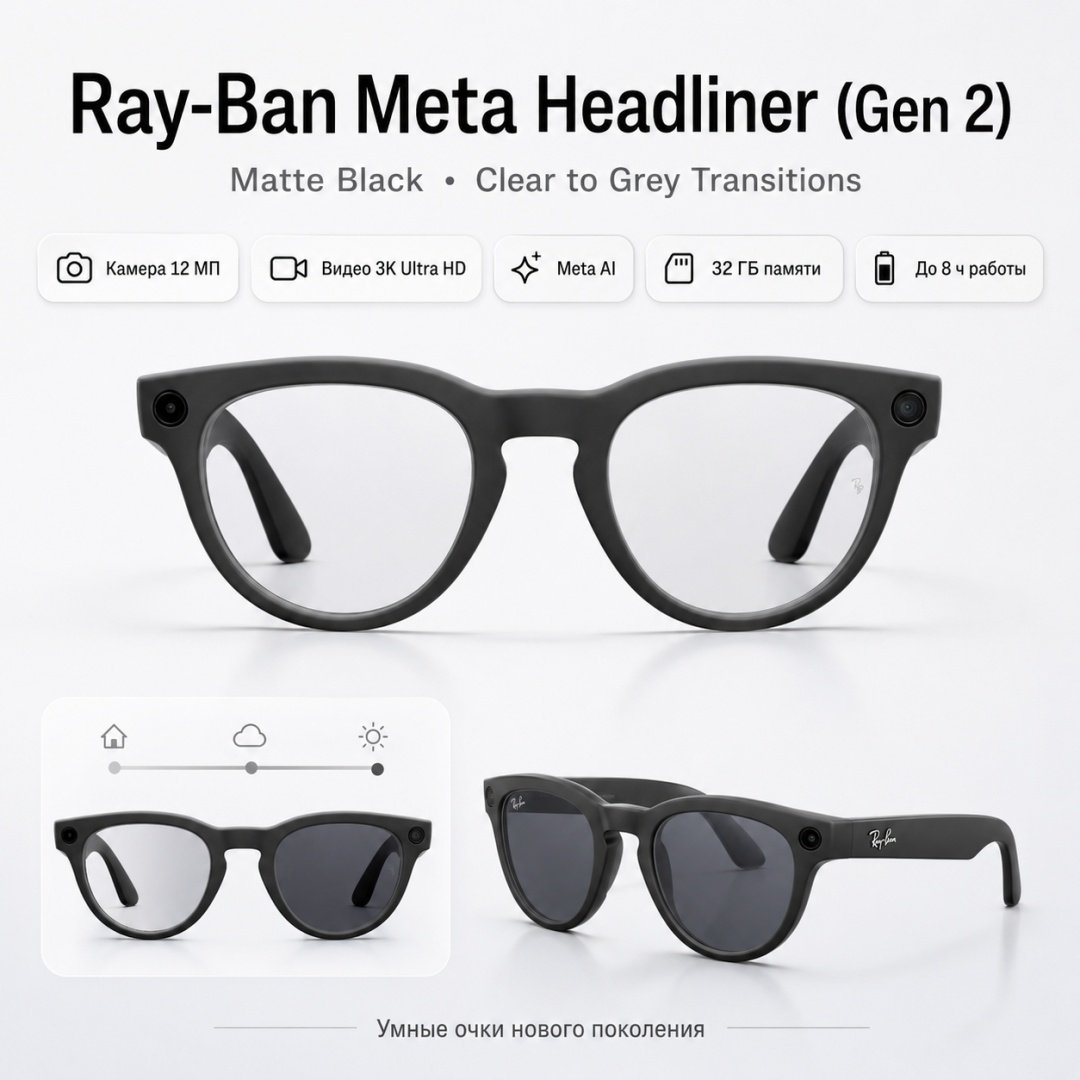 Смарт-очки Meta Headliner (Gen 2) черный купить,NaN