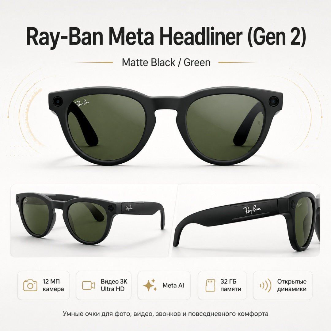 Смарт-очки Meta Headliner (Gen 2) черный купить,NaN