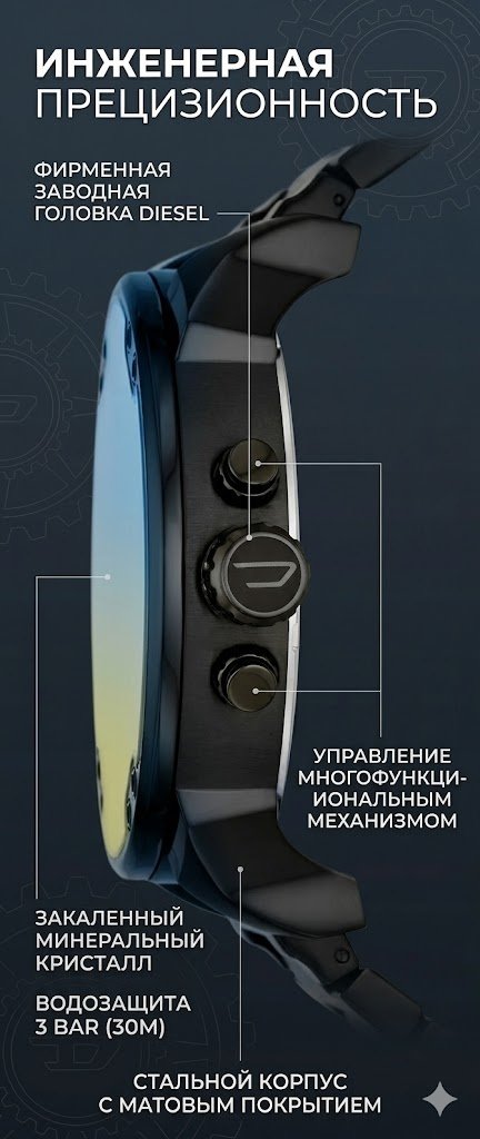Кварцевые DIESEL TECHNIC DZ7460 сталь купить,NaN