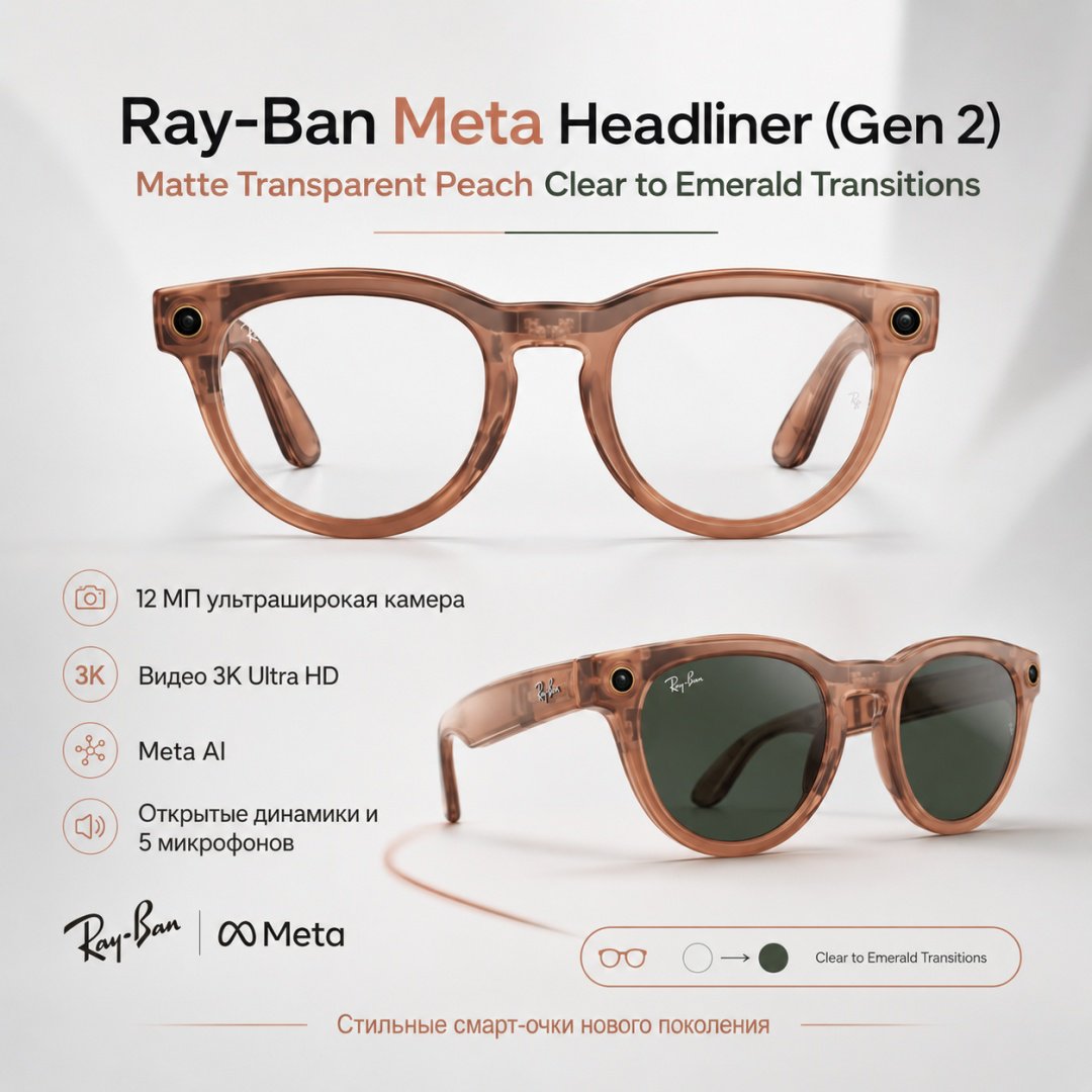 Смарт-очки Ray-Ban Headliner (Gen 2) оранжевый купить,NaN